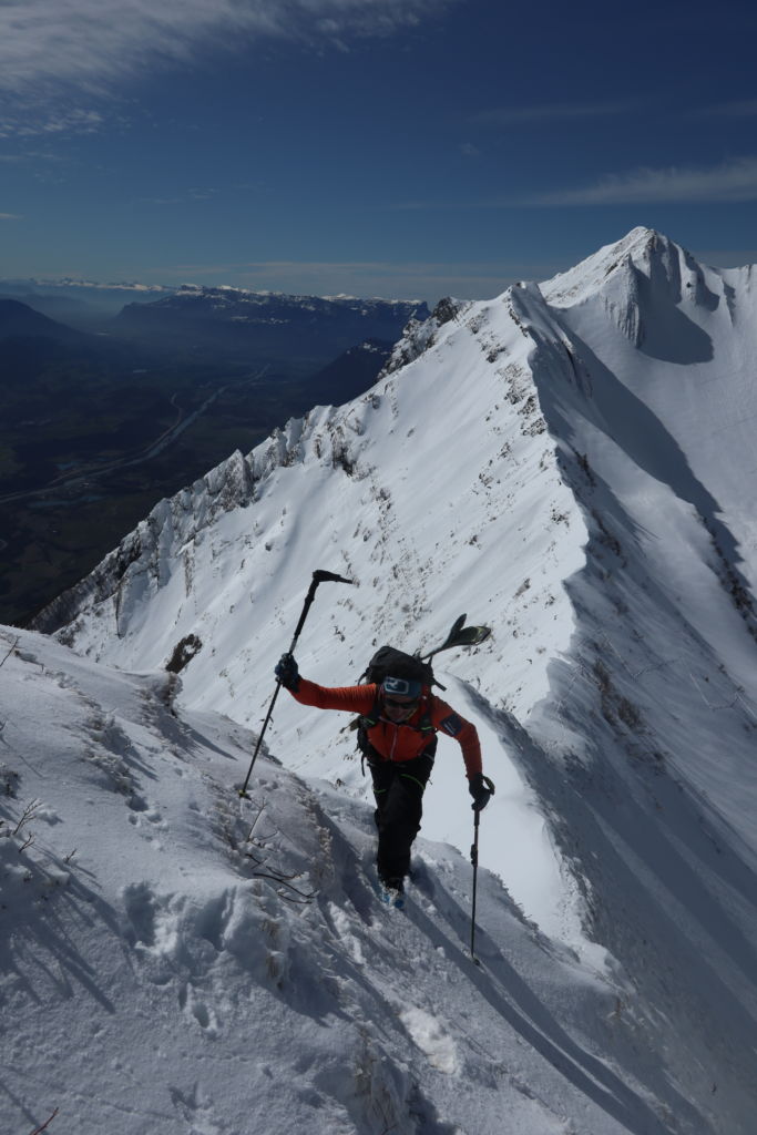 Sur l'arête menant aux Arces